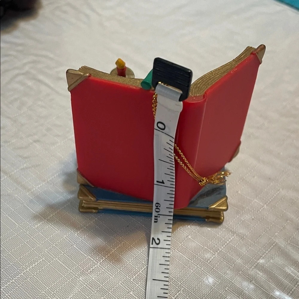 Christmas Carol Figurine with Book and Mouse